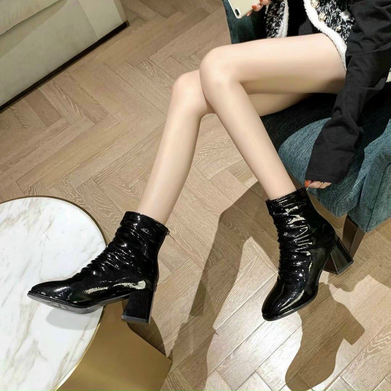 Boot nữa cổ 7p da nhăn - TD1215 | BigBuy360 - bigbuy360.vn