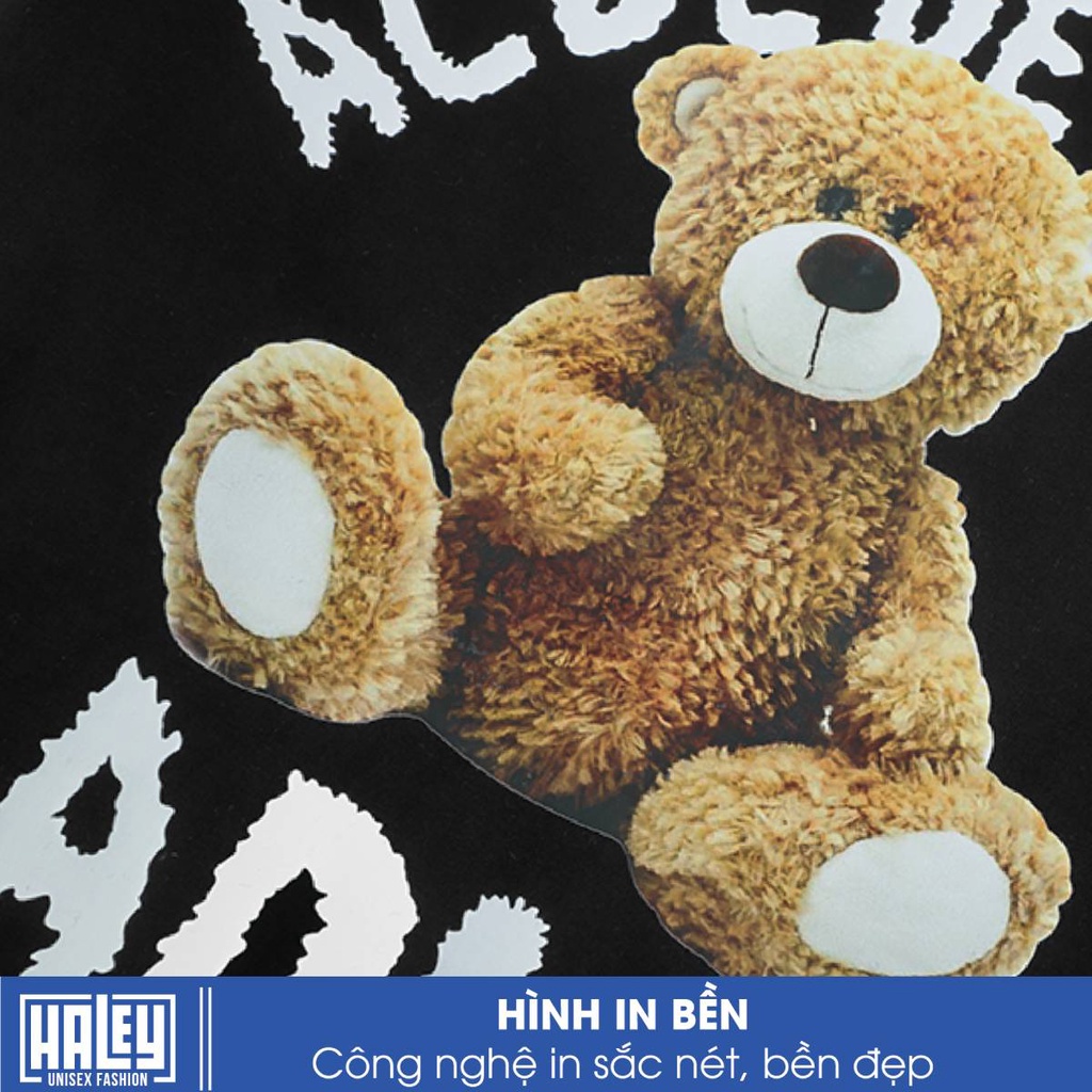 Áo thun Nam Nữ TN76 HALEY Unisex Form rộng tay lỡ  TEDDY BEAR Basic cao cấp chất 100% cotton thoáng mát