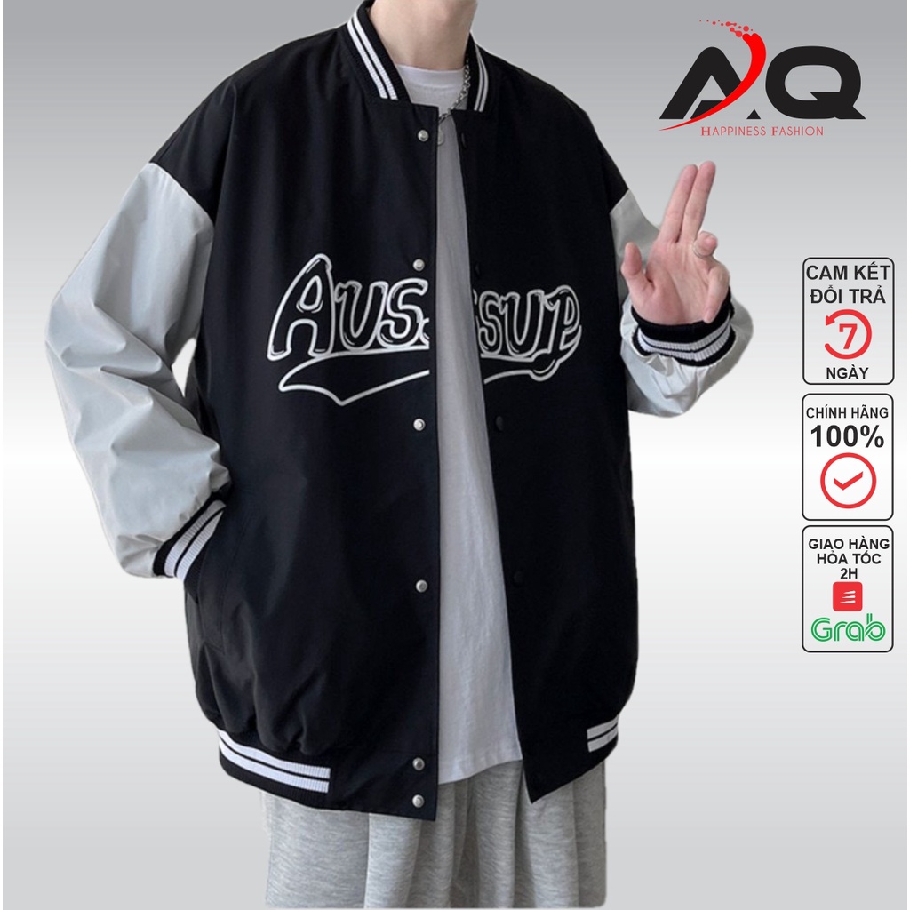 Áo Flannel Caro Nam Nữ áo dù bomber bóng chày AUSUP cao cấp đẹp 2 lớp AQ