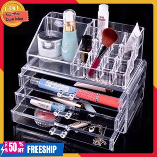 [Hàng loại 1] Kệ đựng son, mỹ phẩm 4 tầng 4 khay ngăn kéo - Khay đựng son, mỹ phẩm cao cấp