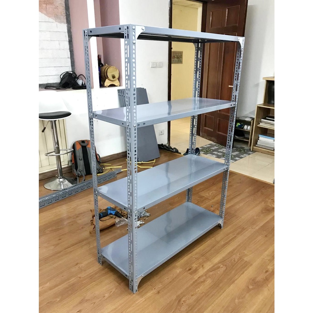 Kệ Sắt V Lỗ Đa Năng : Dài 1m2 x Rộng 40cm x Cao 1m5 x 4 Tầng