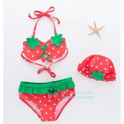 Bộ bơi cho bé gái kiểu bikini và liền thân lệch vai chất thun lạnh cao cấp