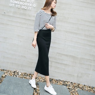 Chân váy công sở dài bigsize xẻ sau màu đen dài 70cm CR70V11