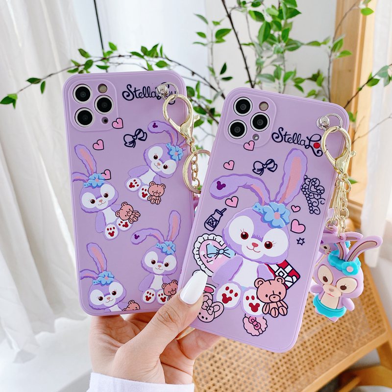 Cute Stellalou Doll Soft Phone Case For OPPO A79 F5 A73 A83 A1 A93 A94 4G F19 PRO F7 F9 F11 A9X A1K RENO 5F Realme U1 C2 5 5S 5i C3 6i Mirror Holder Strap Back Cover