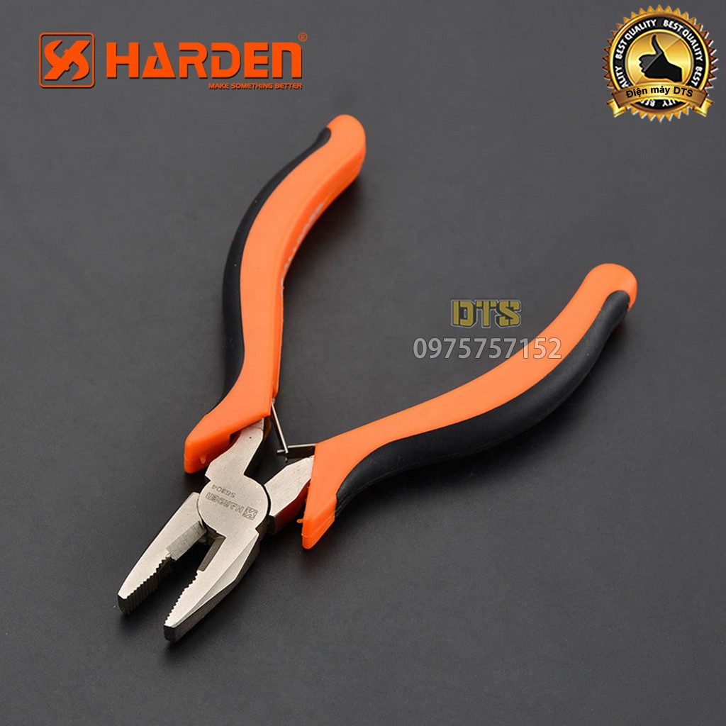 Kìm điện mini trợ lực HARDEN 4.5 inch/ 120mm, thép cao cấp CR-V, thiết kế công thái học, lò xo kép - Tiêu chuẩn châu Âu