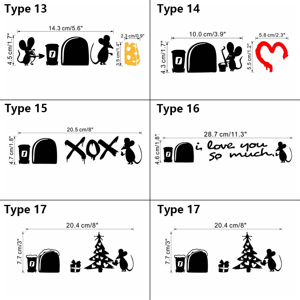 Miếng dán tường hình hang chuột dùng trang trí cầu thang góc tường độc đáo DIY