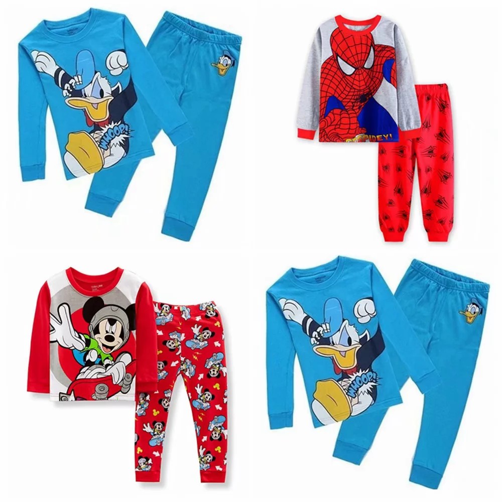 Set đồ ngủ áo thun in hình chuột Mickey &amp; quần dài cho bé trai