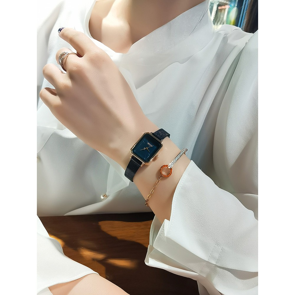 Julius Đồng Hồ quartz Mặt Vuông Nhỏ Chống Thấm Nước Thời Trang Cho Nữ Mã 1223