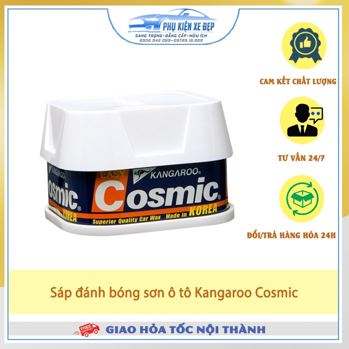 Sáp đánh bóng sơn ô tô FREESHIPKangaroo Cosmic Easy 200g dành cho mọi màu sơn giúp đánh bóng sơn xe nhập khẩu Hàn Quốc