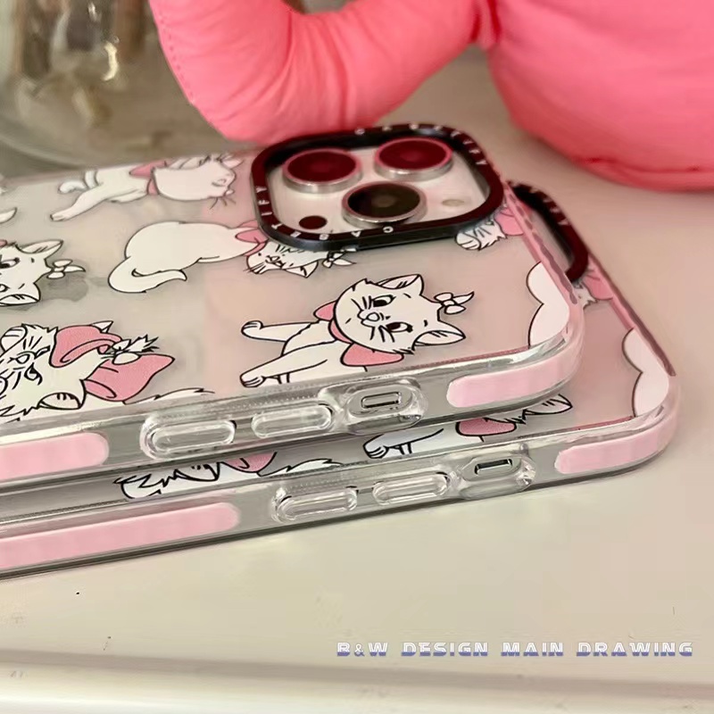 Ốp Điện Thoại Mềm Chống Sốc In Hình Mèo Marie Màu Hồng Dễ Thương Cho iPhone 14 13 12 11 Pro X XS Max XR 7 8 Plus
