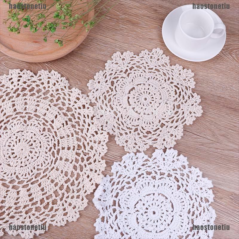 Tấm Lót Bàn Ăn Đan Len Bằng Cotton Họa Tiết Giáng Sinh Độc Đáo Tiện Dụng