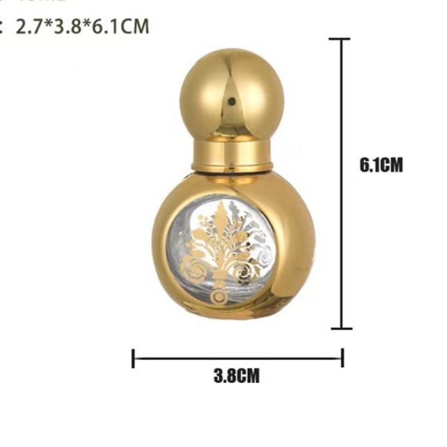 Chai đựng, ống đựng nước hoa, tinh dầu bi lăn cao cấp sơn UV nắp tròn dung tích 15ml hoa văn ngẫu nhiên