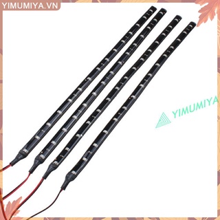4 Dây Đèn Led Xanh Dương 30cm/15 Bóng 12v Chống Thấm Nước