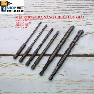 Mũi khoan đa năng sắc bén 3-12mm chuôi lục giác loại tốt