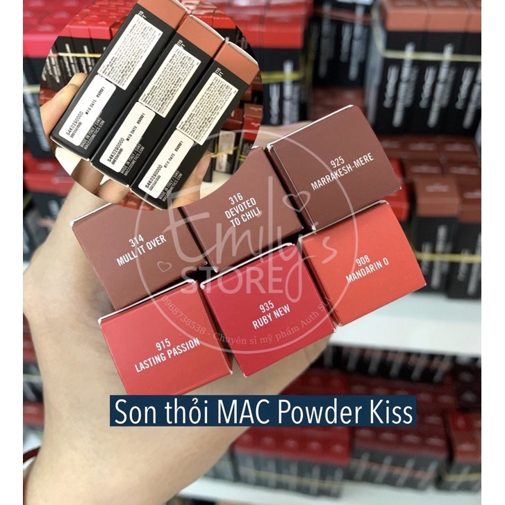 Son thỏi lì dòng Powder Kiss các màu, lên màu chuẩn, mịn môi, không gây khô môi