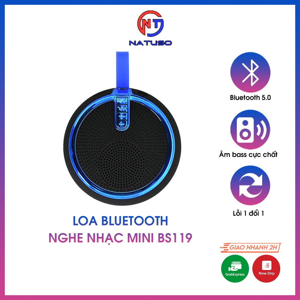 Loa Bluetooth Nghe Nhạc Mini Bs119 Kiểu Dáng Nhỏ Gọn Vỏ Chống Thấm Âm Thanh Trong Đọc Thẻ Nhớ Và Cổng 3.5