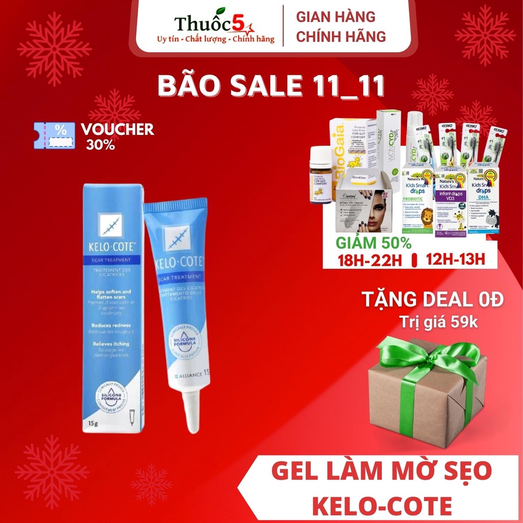 [Giá Gốc] Gel Làm Mờ Sẹo Kelo-cote  Sẹo Lồi Lõm Lâu Năm 6gr