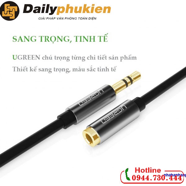 Dây nối dài 3.5mm 5m UGREEN 10538 vỏ nhôm dailyphukien
