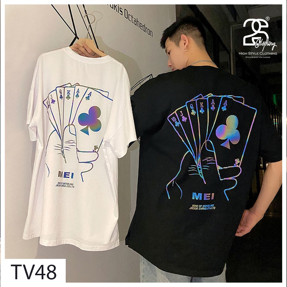 Áo Thun Tay Lỡ 2s Clothing Áo Phông Đen PMO Unisex Nam Nữ Cotton Oversize Form Rộng Giá Rẻ In Hình Lá Bài Cool Ngầu TV48 | BigBuy360 - bigbuy360.vn