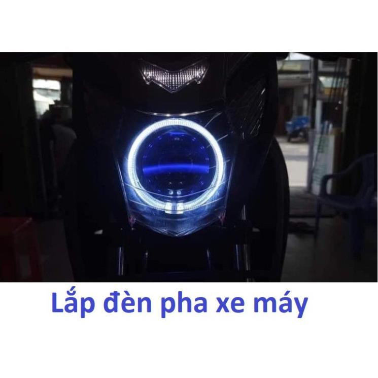 Vòng thiên thần led trang trí viền ngoài độ đèn bi cầu 2 chế độ demi trắng và xi nhan vàng Angle Eyes