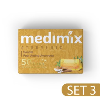 Set 3 Xà Phòng Medimix Đàn Hương Sáng Da 125g/bánh