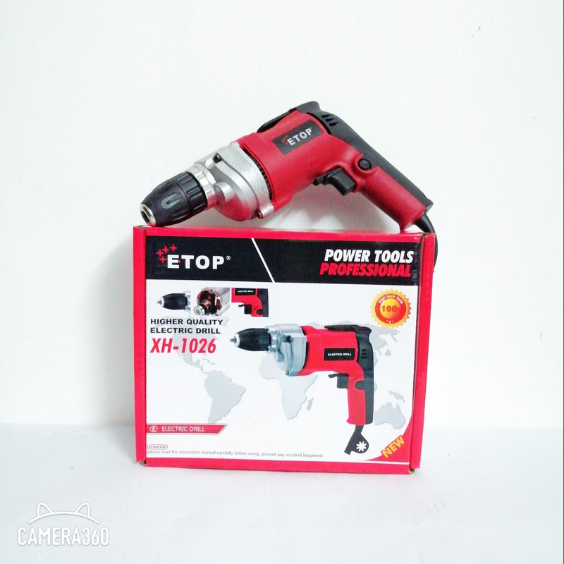 Máy khoan cầm tay bắn vít, khoan sắt 10 ly chính hãng ETOP 1026 | Công suất 620w, tốc độ 3300v/p, có đảo chiềU
