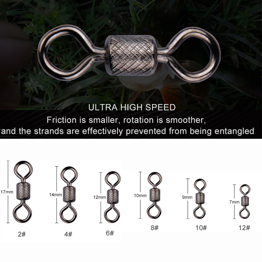 Khớp Khuyên Câu Cá Bằng Thép Không Gỉ 2 # 4 # 6 # 8 # 10 # 12 # Mới