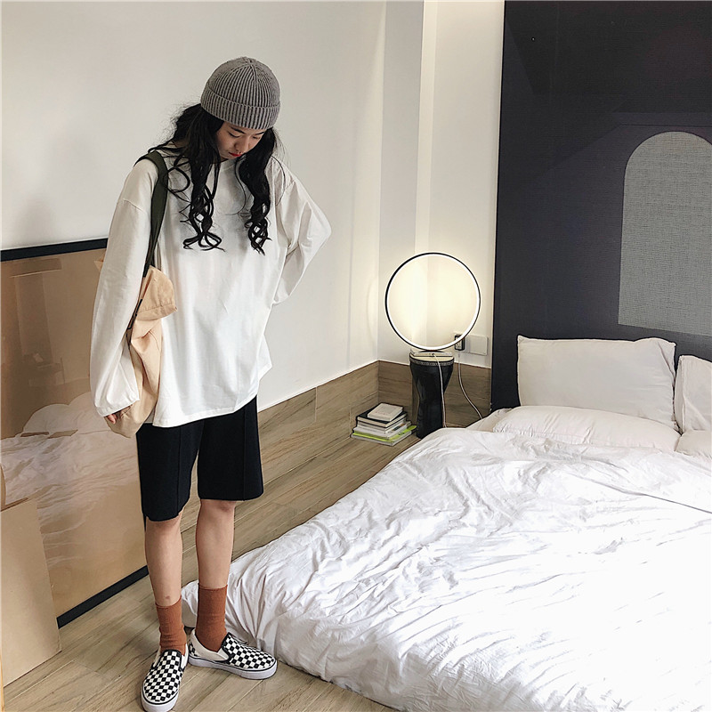 Áo Thun Tay Dài Dáng Rộng Phong Cách Thời Trang Hàn Quốc