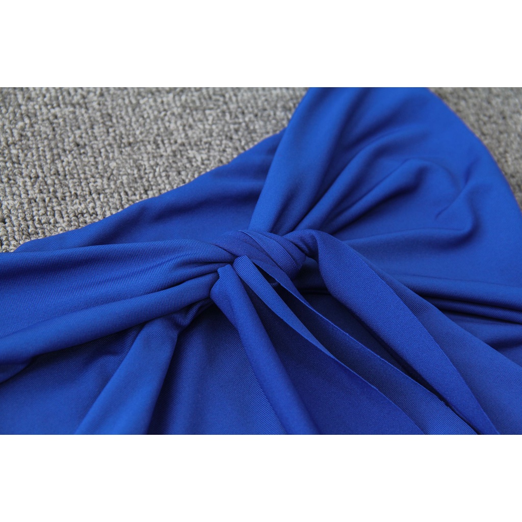 Đầm Trễ Vai Phối Ruy Băng Thiết Kế Xẻ Quyến Rũ Hợp Thời Trang