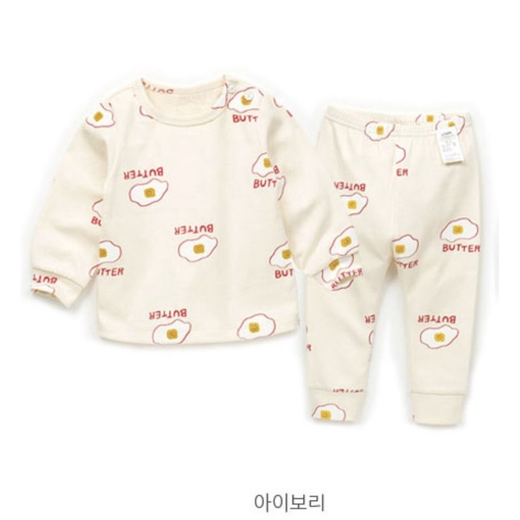 Bộ ngủ dài tay mặc nhà thu đông xuất Hàn hình trứng và sư tử cho bé trai và bé gái