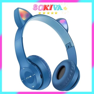 Tai nghe mèo headphone chụp tai bluetooth 5.0 không dây hình tai mèo dễ thương giá rẻ siêu cute 2021 - lỗi 1 đổi 1