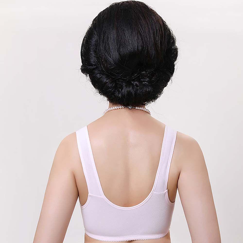 Lilyes Áo Ngực Cotton Không Gọng Cúp Lớn Họa Tiết Hoa Thoáng Khí Dành Cho Phụ Nữ Lớn Tuổi