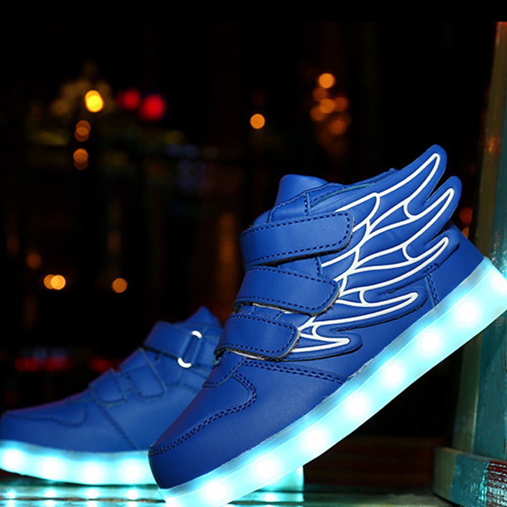 Giày Sneaker Có Đèn LED Nhấp Nháy Màu Xanh Dương 25 Cho Bé Trai &amp; Gái