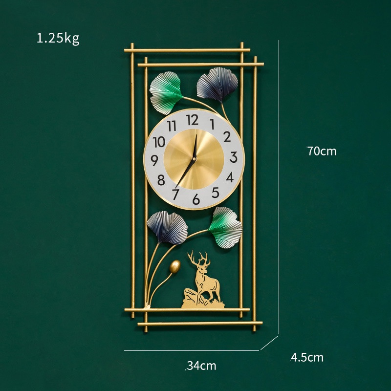 Tranh kim loại kèm đồng hồ decor nhà cửa phong cách bắc âu