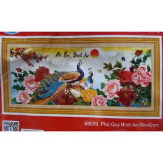 Tranh thêu chữ thập Phú Quý Bình An 88839 (89x42) chưa thêu