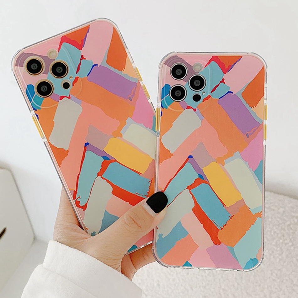 Ốp điện thoại mềm họa tiết hoạt hình nhiều màu dành cho Iphone 11 12 Pro 12pro Max 7 8 Plus 12mini X Xs Max Xr