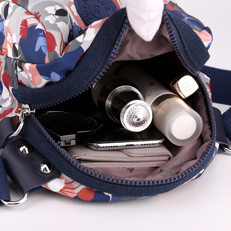 Túi Đeo Chéo Vai Bằng Vải Canvas In Họa Tiết Hoa Thời Trang Dành Cho Nữ