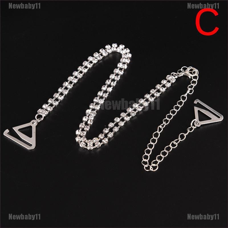 [COD Newb] 1 Cặp Dây Áo Ngực 1 / 2Row Đính Kim Cương Giả Pha Lê Trong Suốt