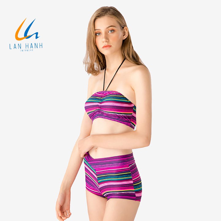 Bikini áo cup ngang quần short Lan Hạnh 21020-HO203