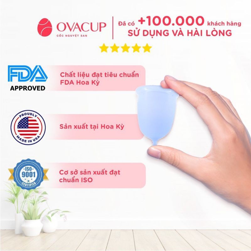 [ TẶNG QUÀ XỊN XÒ] Bộ cốc nguyệt san OVACUP nhập khẩu Mỹ - 100% Silicon y tế mềm