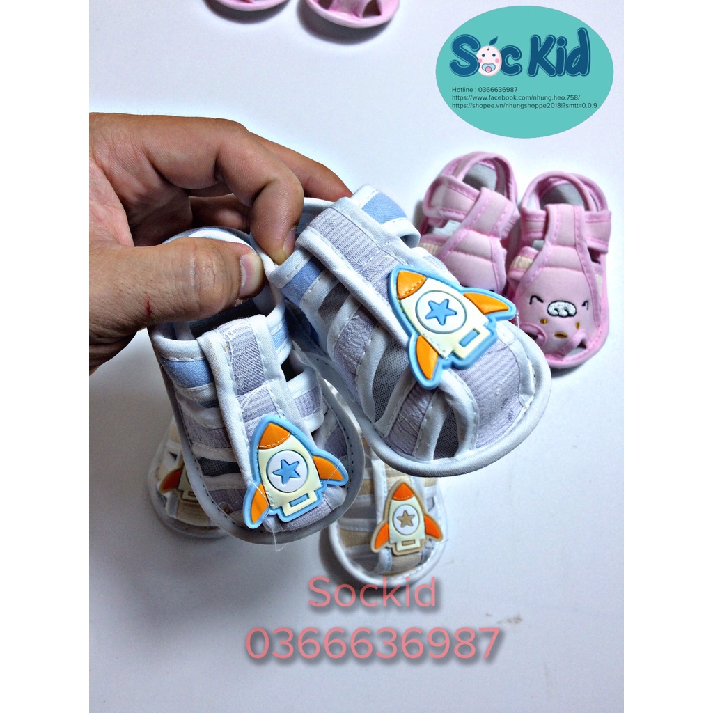 Dép vải tập đi có đế chống trượt cho bé