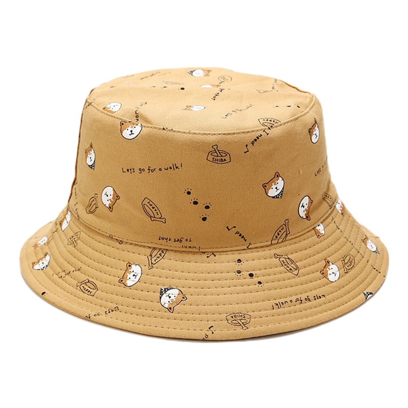 Nón bucket chất cotton hoạ tiết hoạt hình thiết kế cho nam nữ