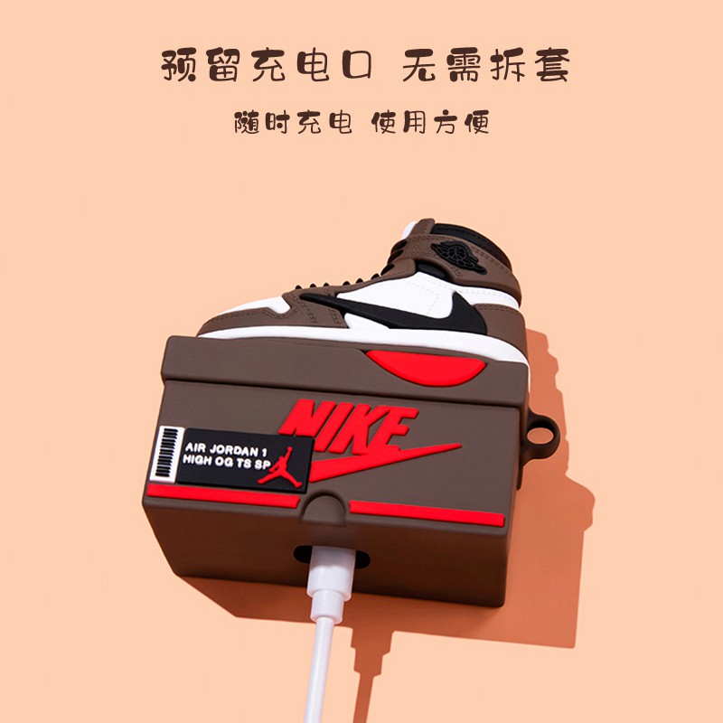 [HOT] Ốp Tai Nghe Airpod 1/2/Pro Hình Giày Sneaker Shoe Box AirJordan1 - Màu Nâu/Đỏ