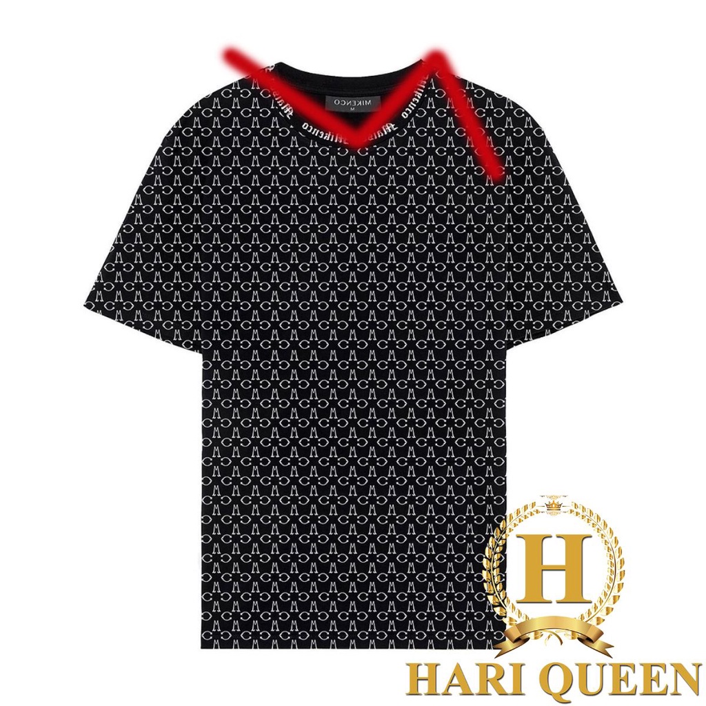 Áo thun tay lỡ Monogar họa tiết in kín form rộng đẹp HARIQUEEN - Áo phông nam nữ unisex kiểu hàn quốc vải cotton