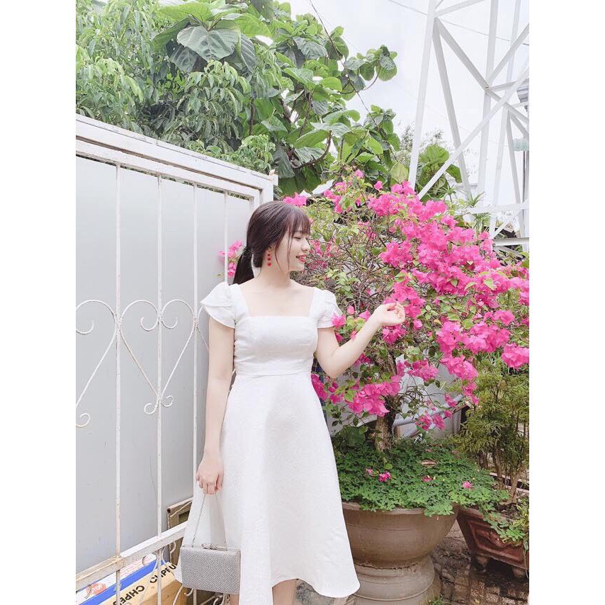 [ xả kho ] MiD Váy trắng xòe cao cấp V758 Mie Design thời trang thiết kế kèm ảnh thật