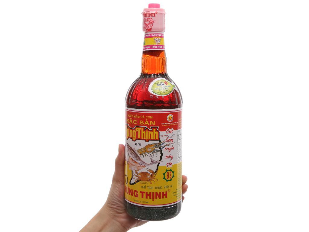 NƯỚC MẮM HƯNG THỊNH 40 ĐỘ ĐẠM 750ML (NẮP HỒNG)