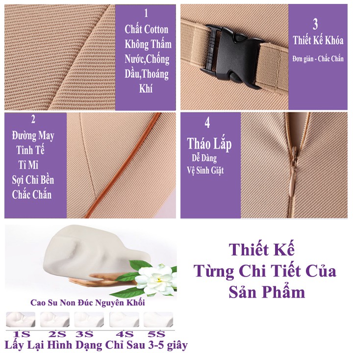 [GIÁ SỐC] Gối tựa đầu ô tô,Gối tựa lưng ô tô cao su non cao cấp đúc nguyên khối dành cho xe hơi ghế văn phòng siêu êm