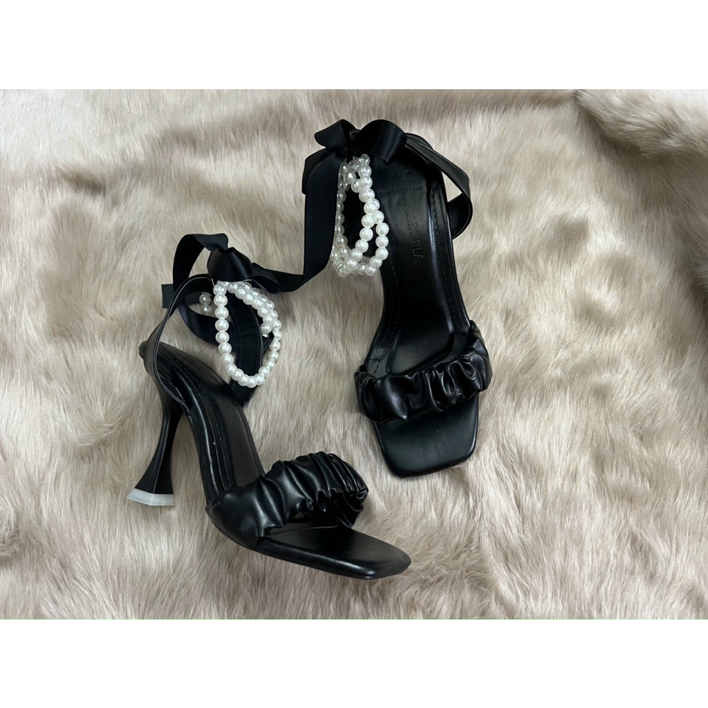 Guốc sdan chuổi ngọc 8cm