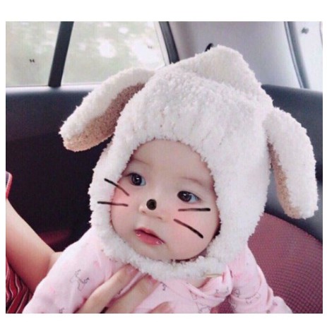 [Siêu Cute Cho Bé] Mũ Len Tai Cừu Cài Cúc Cho Bé Trai Bé Gái, Nón Len Tai Cừu Siêu Ngộ Nghĩnh Cho Bé