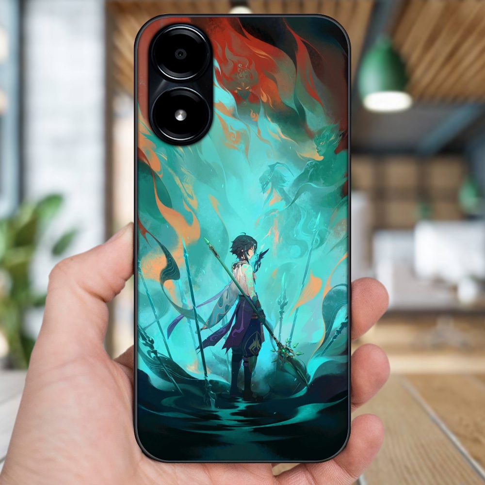 Ốp lưng Vivo Y02s viền đen in hình Xiao Genshin Impact